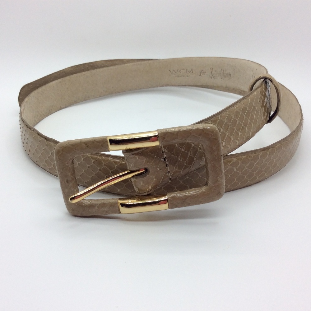 WCM for Neiman Marcus Beige Snakeskin Belt